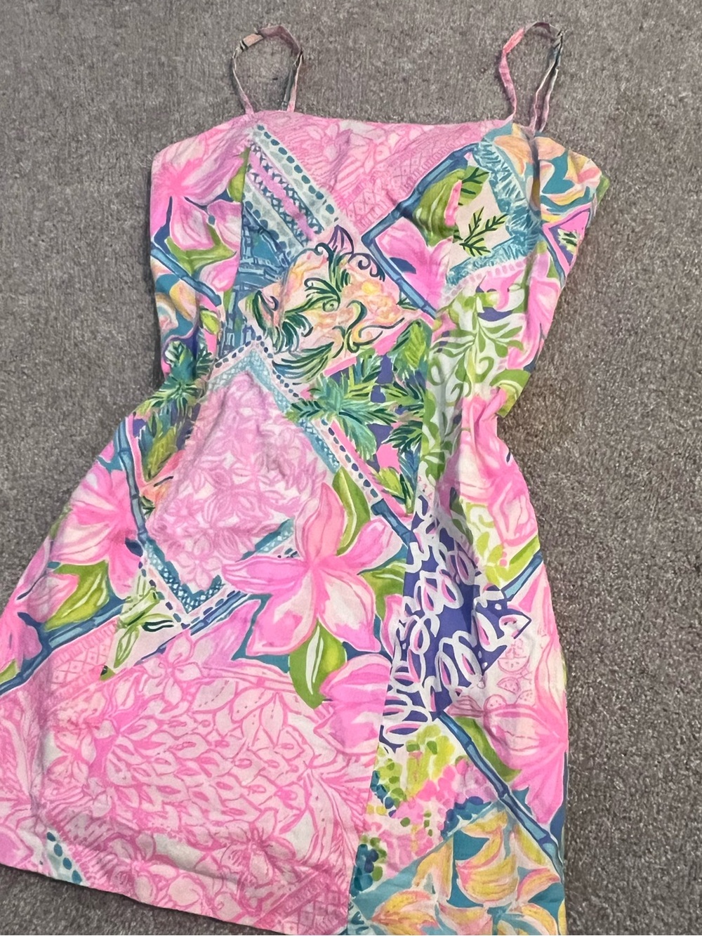 Lilly Pulitzer Pink Multicolor Floral Tie-Shoulder Dress